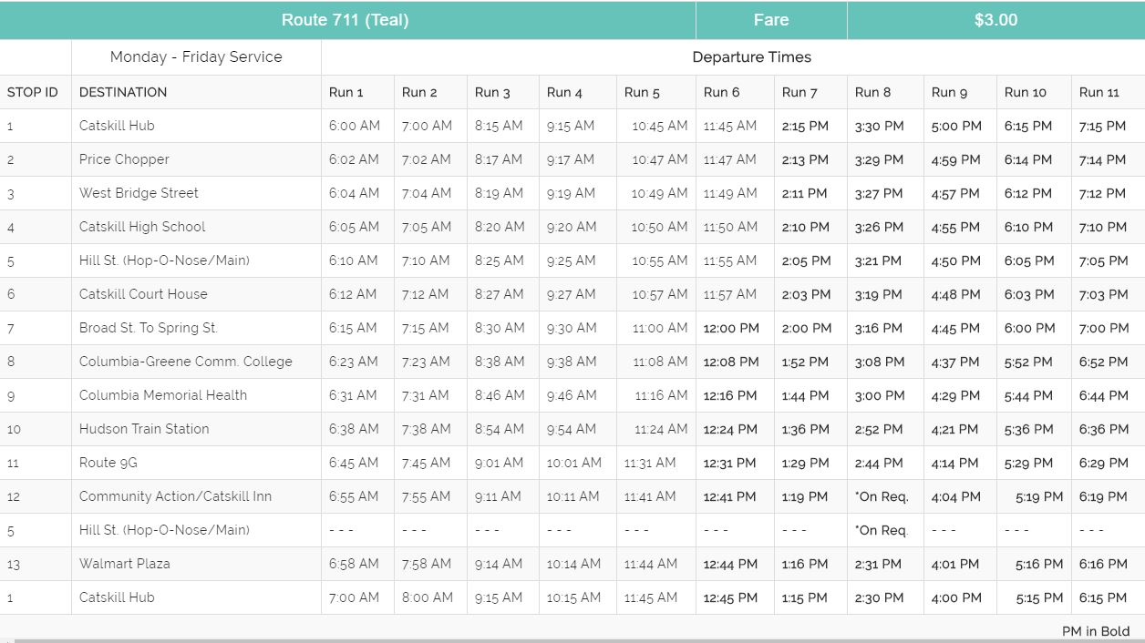 greene-county-transit-route-711-schedule