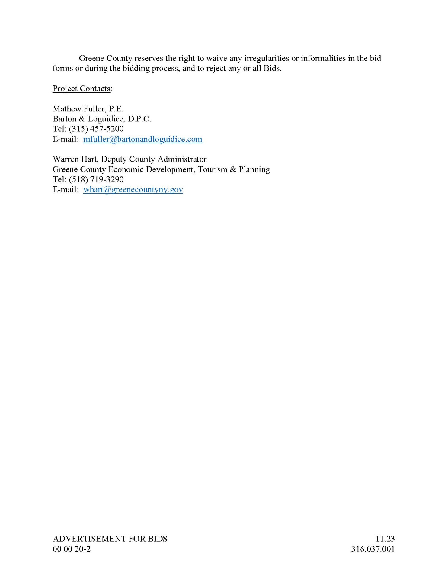 Advertisement for Bids Shoreline Restoration Project Page 2